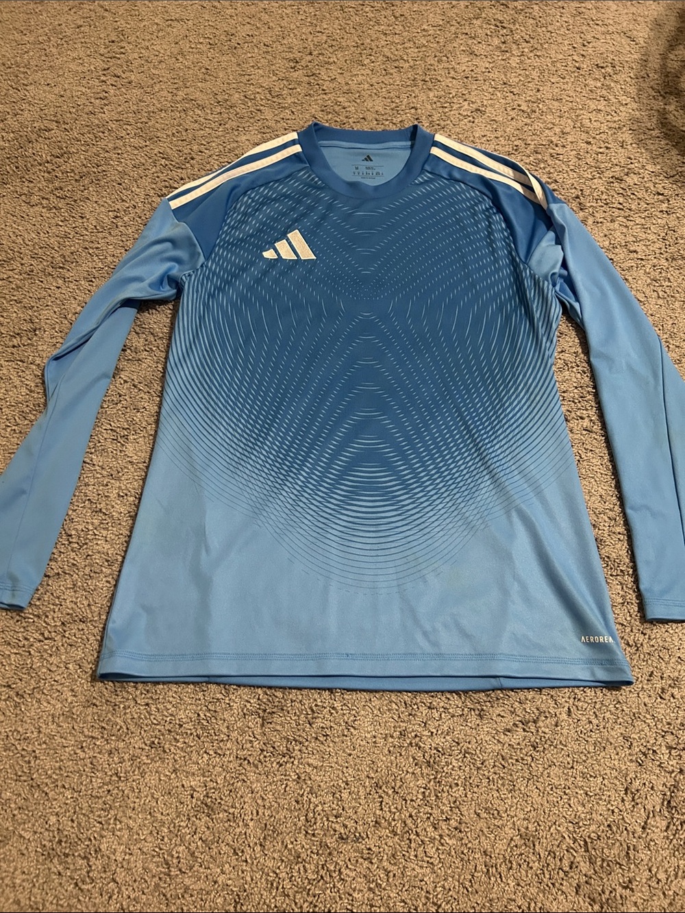 adidas Men’s Light Blue Long Sleeve Performance Soccer Top